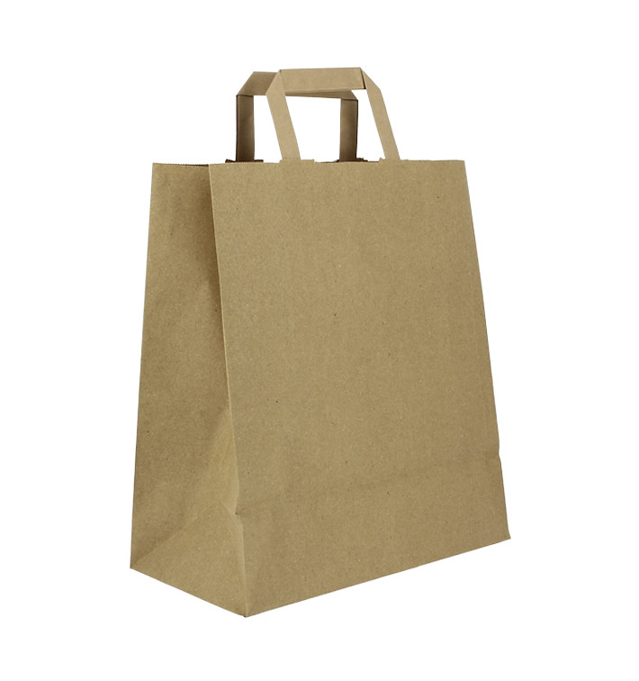 Sacos de Papel Kraft de Alça plana 80g/m² 26+14x29cm (250 Uds) Sacos de Papel Kraft de Alça plana 80g/m² 26+14x29cm (250 Uds)