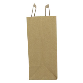 Sacos de Papel Kraft de Alça plana 80g/m² 26+14x29cm (250 Uds)