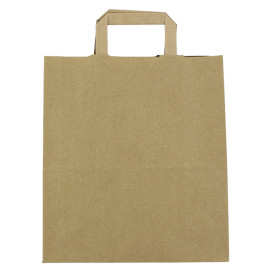 Sacos de Papel Kraft de Alça plana 80g/m² 26+14x29cm (250 Uds)