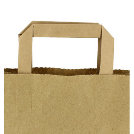 Sacos de Papel Kraft de Alça plana 80g/m² 26+14x29cm (250 Uds)