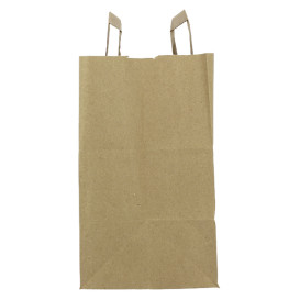 Sacos de Papel Kraft de Alça plana 80g/m² 28+17x29cm (50 Uds)