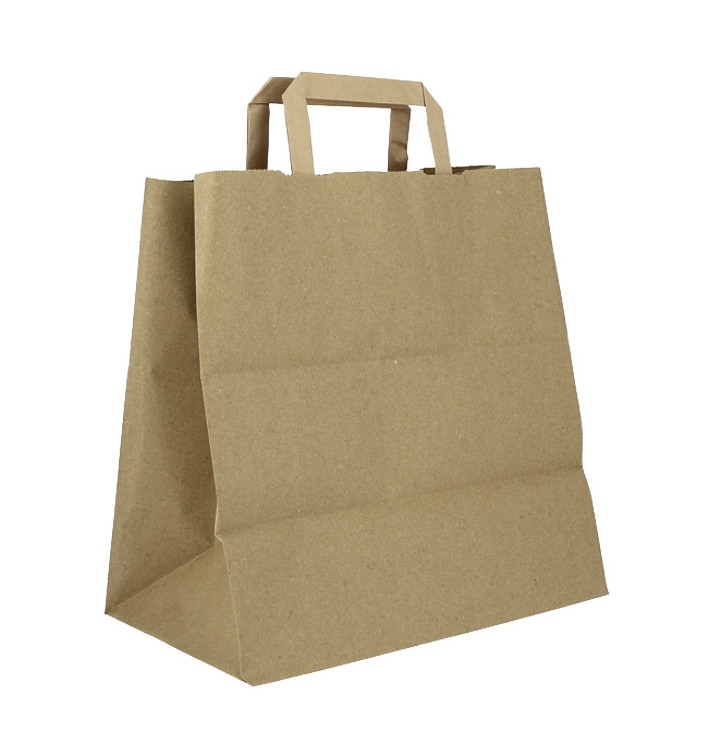 Sacos de Papel Kraft de Alça plana 80g/m² 28+17x29cm (250 Uds) Sacos de Papel Kraft de Alça plana 80g/m² 28+17x29cm (250 Uds)