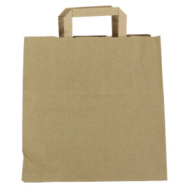 Sacos de Papel Kraft de Alça plana 80g/m² 28+17x29cm (250 Uds)