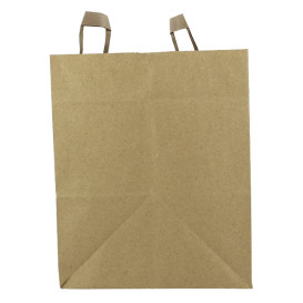 Sacos de Papel Kraft de Alça plana 80g/m² 32+21x26cm (250 Uds)