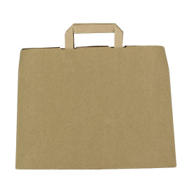 Sacos de Papel Kraft de Alça plana 80g/m² 32+21x26cm (250 Uds)