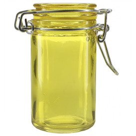 Jarra de Vidro Hermético Amarelo 70ml Ø4,5x8cm (32 Uds)