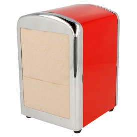 Dispensador Guardanapos Inox. Vermelho Miniservis (1 Ud)