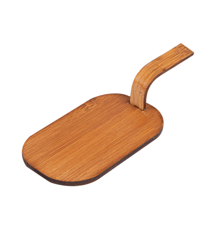 Mini Pá Bambu Natural Tapas 8x5 cm (100 Uds) Mini Pá Bambu Natural Tapas 8x5 cm (100 Uds)