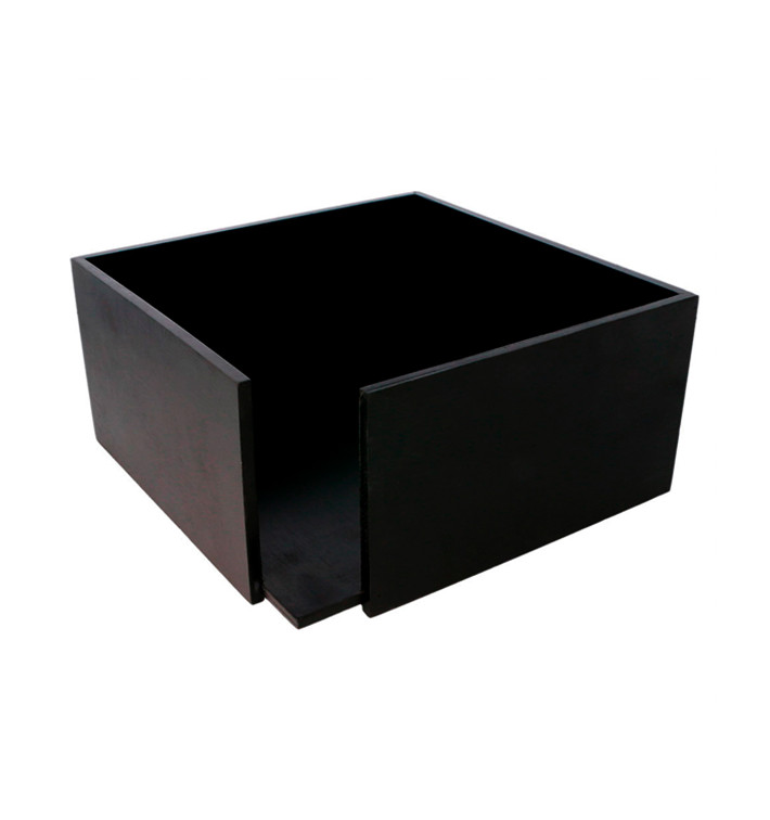 Porta-Guardanapos de Bambu Preto 21x21x10cm (1 Ud) Porta-Guardanapos de Bambu Preto 21x21x10cm (1 Ud)