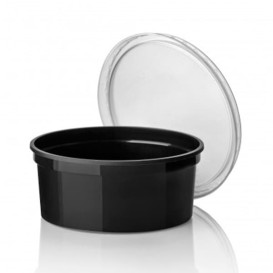 Embalagem Plastico Redondo Preto 350ml  Ø11,5cm (500 Uds)