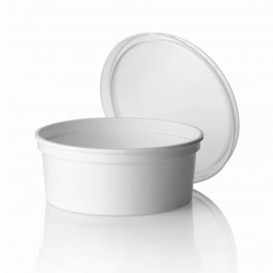 Embalagem Plastico Redondo Branco 350ml  Ø11,5cm (50 Uds)