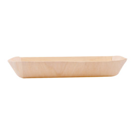 Barquilhas de Madeira Retangular 19,5x7,5x2,7cm (50 Uds)