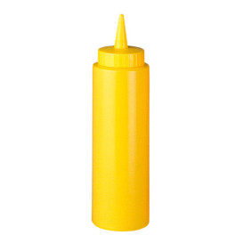 Frascos para Molhos Plastico Amarelo 240ml (6 Uds)