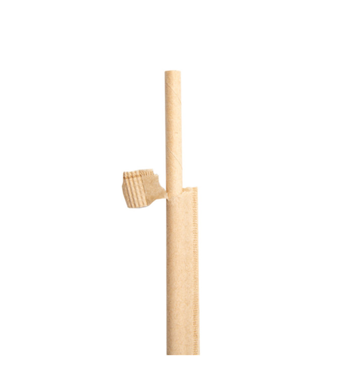 Palhinha Direita Papel Natural Embalada Kraft Ø6mm 21cm (250 Uds) Palhinha Direita Papel Natural Embalada Kraft Ø6mm 21cm (250 Uds)