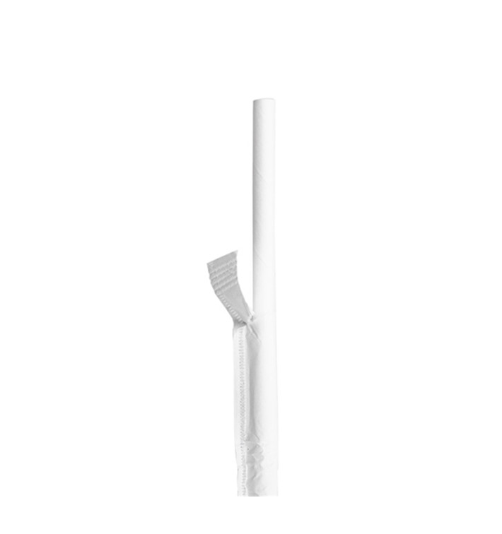 Palhinha Direita Papel Branco Embalada Branco Ø6mm 21cm (6000 Uds) Palhinha Direita Papel Branco Embalada Branco Ø6mm 21cm (6000 Uds)