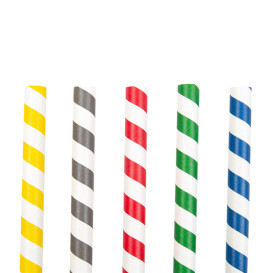 Palhinha Direita Papel Sortido Granizado Ø10mm 21cm (50 Uds)