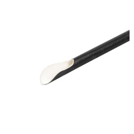 Palhinha Colher Papel Preto Ø8mm 21cm (5000 Uds)