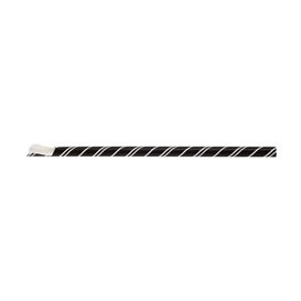 Palhinha Colher Papel Preto Embalada Branco Ø8mm 21cm (100 Uds)