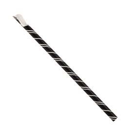 Palhinha Colher Papel Preto Embalada Branco Ø8mm 21cm (100 Uds)