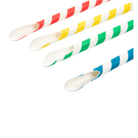 Palhinha Colher Papel Sortido Ø8mm 21cm (100 Uds)