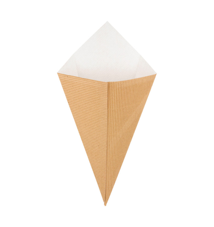 Cone Ondulado de Papel Kraft 270mm 250g (100 Uds) Cone Ondulado de Papel Kraft 270mm 250g (100 Uds)