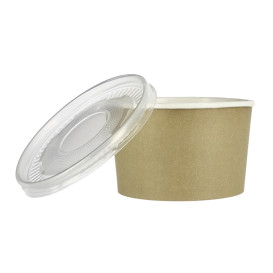 Terrina de Cartão Kraft Con Tampa PP 16 Oz/473ml (500 Uds)