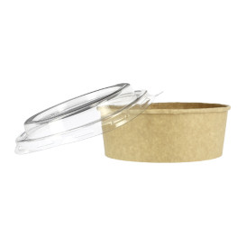 Terrina Cartão Kraft-Kraft + Tampa RPET 19 Oz/550ml (300 Uds)