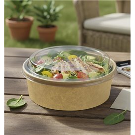 Terrina Cartão Kraft-Kraft + Tampa RPET 33Oz/1000 ml (100 Uds)