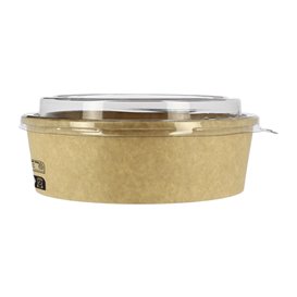 Terrina Cartão Kraft-Kraft + Tampa RPET 33Oz/1000 ml (100 Uds)