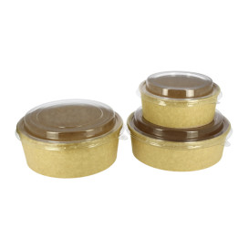 Terrina de Cartão Kraft-Kraft 33Oz/1000ml Ø18,6cm (300 Uds)