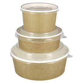 Terrina de Cartão Kraft Con Tampa PP 38 Oz/1120ml (100 Uds) 
