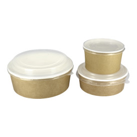 Terrina de Cartão Kraft Con Tampa PP 38 Oz/1120ml (100 Uds) 
