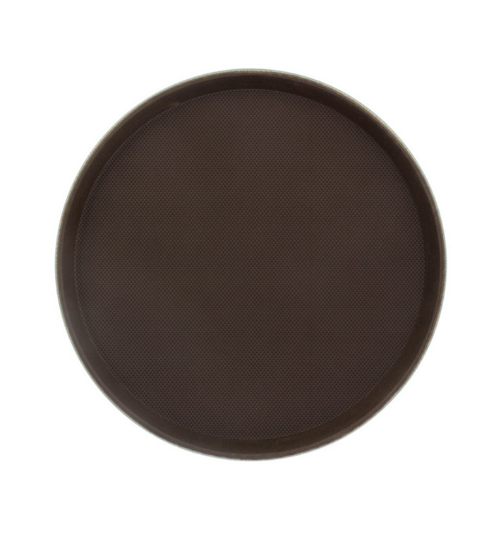 Bandeja PP Redonda Anti Deslizante Marrom Ø35,5cm (12 Uds) Bandeja PP Redonda Anti Deslizante Marrom Ø35,5cm (12 Uds)