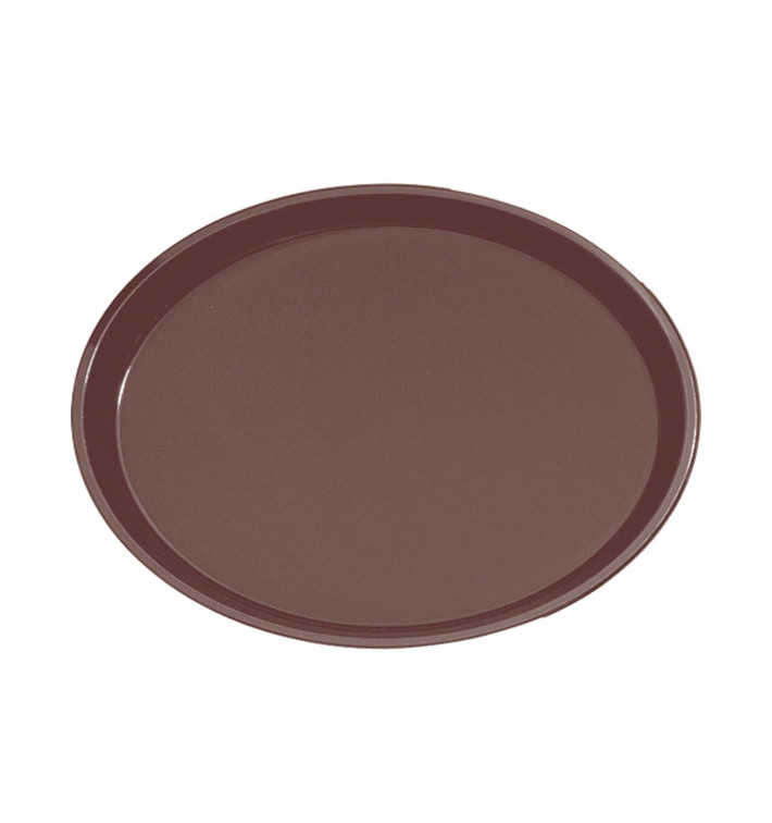 Bandeja PP Oval Anti Deslizante Marrom 67,0x55,5cm (6 Uds) Bandeja PP Oval Anti Deslizante Marrom 67,0x55,5cm (6 Uds)