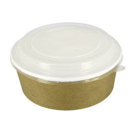 Terrina de Cartão Kraft Con Tampa PP 38 Oz/1120ml (100 Uds) 
