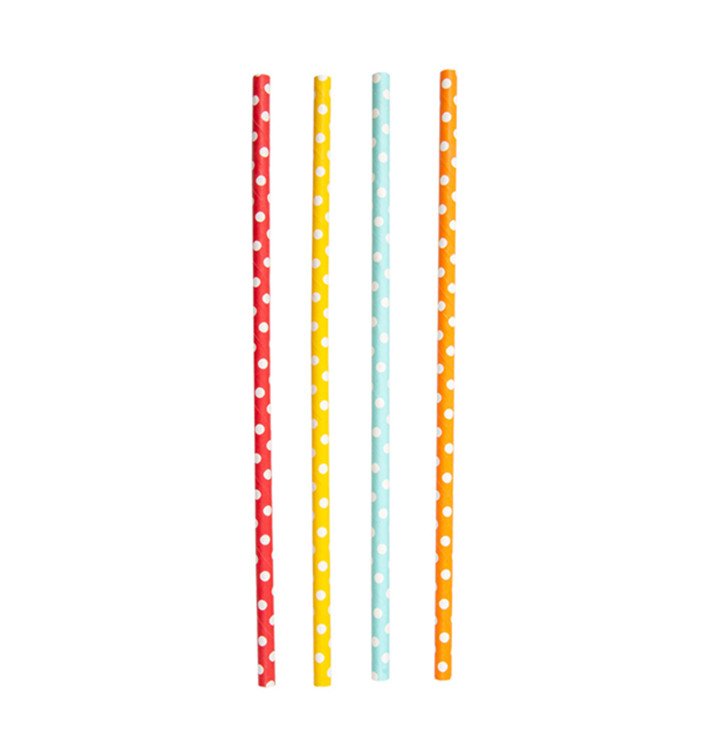 Palhinha Direita Papel Pontos Ø6mm 21cm (3.000 Uds) Palhinha Direita Papel Pontos Ø6mm 21cm (3.000 Uds)