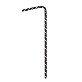 Palhinha Flexíve Papel Preto Ø6mm 230mm (250 Uds)