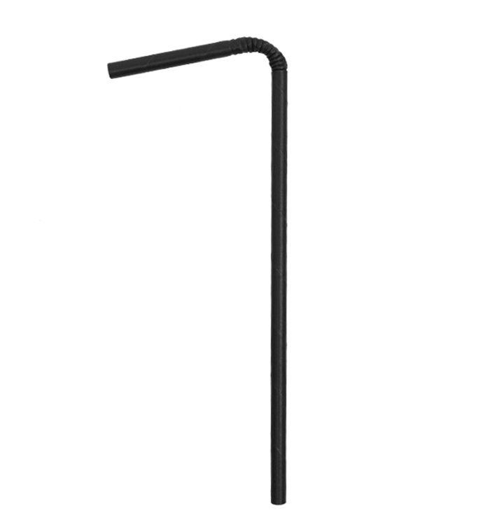 Palhinha Flexíve Papel Preto Ø6mm 230mm (250 Uds) Palhinha Flexíve Papel Preto Ø6mm 230mm (250 Uds)