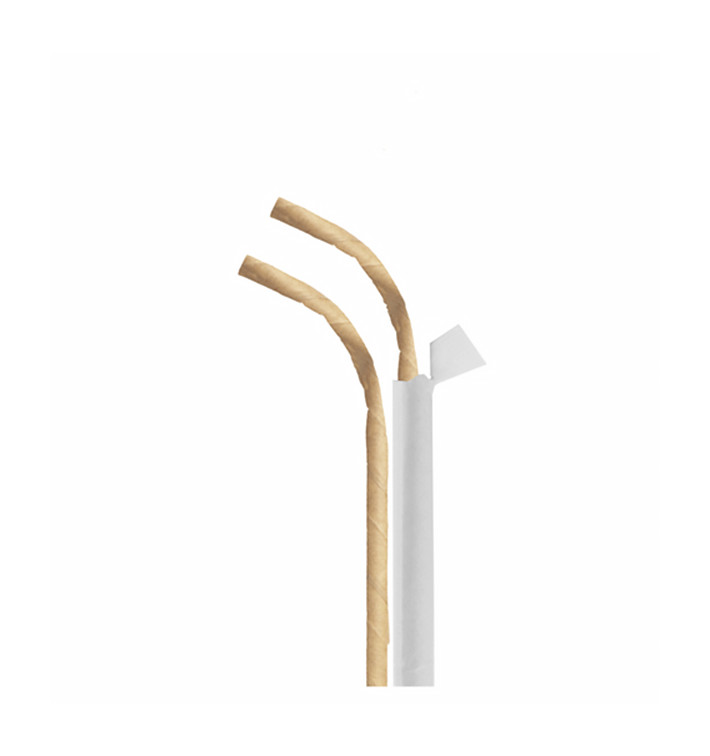 Palhinha Flexíve Papel Embalada Kraft Ø6mm 230mm (3.000 Uds) Palhinha Flexíve Papel Embalada Kraft Ø6mm 230mm (3.000 Uds)
