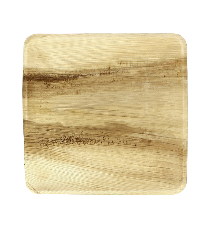 Prato quadrado de folha de palmeira 24x24cm (200 Uds) Prato quadrado de folha de palmeira 24x24cm (200 Uds)