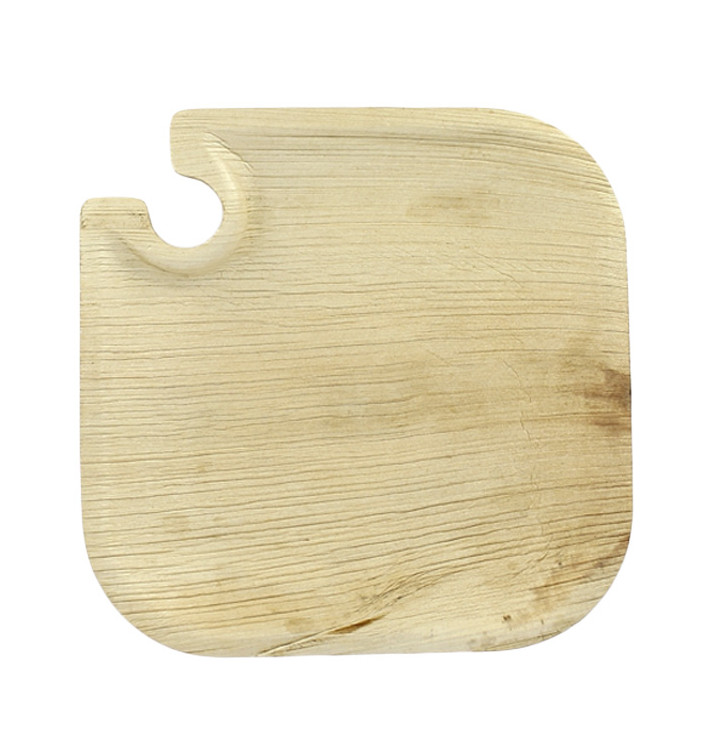 Prato folha de palmeira com Soporte 21x21x1,5cm (25 Uds) Prato folha de palmeira com Soporte 21x21x1,5cm (25 Uds)