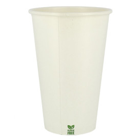 Copo de Cartão Plastic Free 16 Oz/480ml Branco Ø9cm (1.000 Uds)