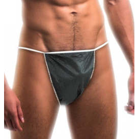 Tanga em TNT de PP Homem Preto (100 Uds)