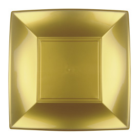 Prato Plastico Raso Ouro Nice PP 180mm (12 Uds)