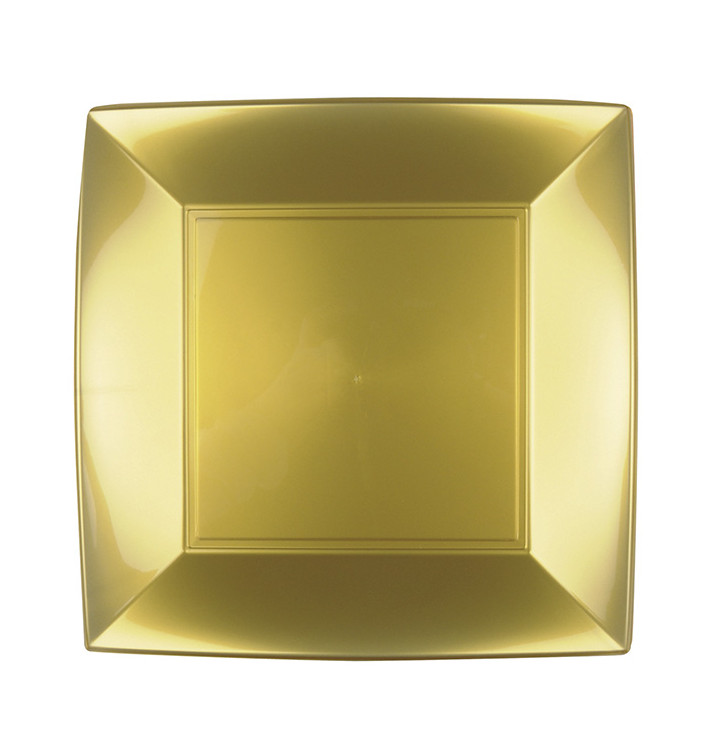 Prato Plastico Raso Ouro Nice PP 230mm (300 Uds) Prato Plastico Raso Ouro Nice PP 230mm (300 Uds)