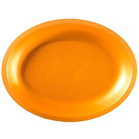 Bandeja de Plastico Oval Ouro Round PP 255x190mm (250 Uds)
