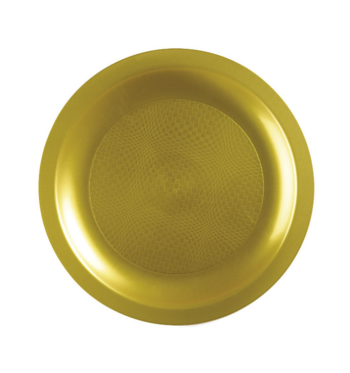 Prato Plastico Raso Ouro Round PP Ø185mm (25 Uds) Prato Plastico Raso Ouro Round PP Ø185mm (25 Uds)