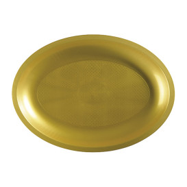 Bandeja de Plastico Oval Ouro Round PP 315x220mm (10 Uds)