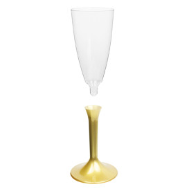 Copo PS Flute Champanhe Ouro 120ml 2P (200 Uds)