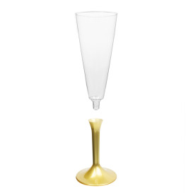 Copo PS Flute Champanhe Ouro 160ml 2P (20 Uds)